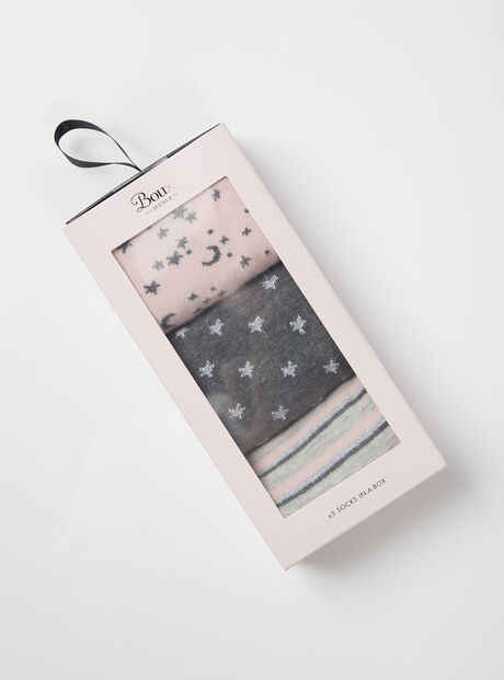 3 Pack star sock box