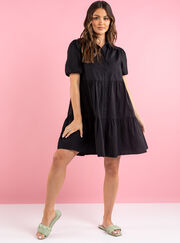 Saffron smock shirt dress