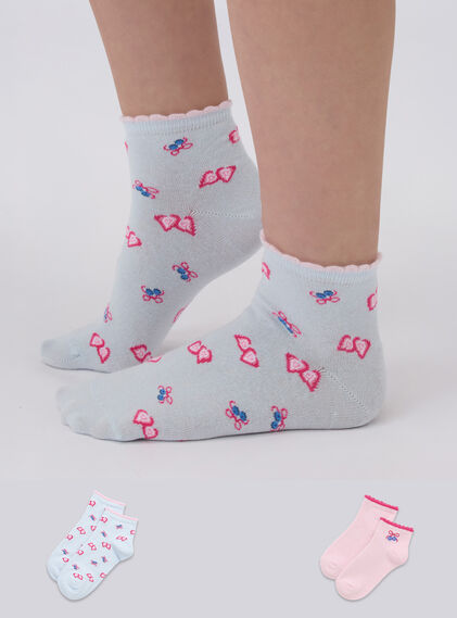 2 pack breakfast print midi sock