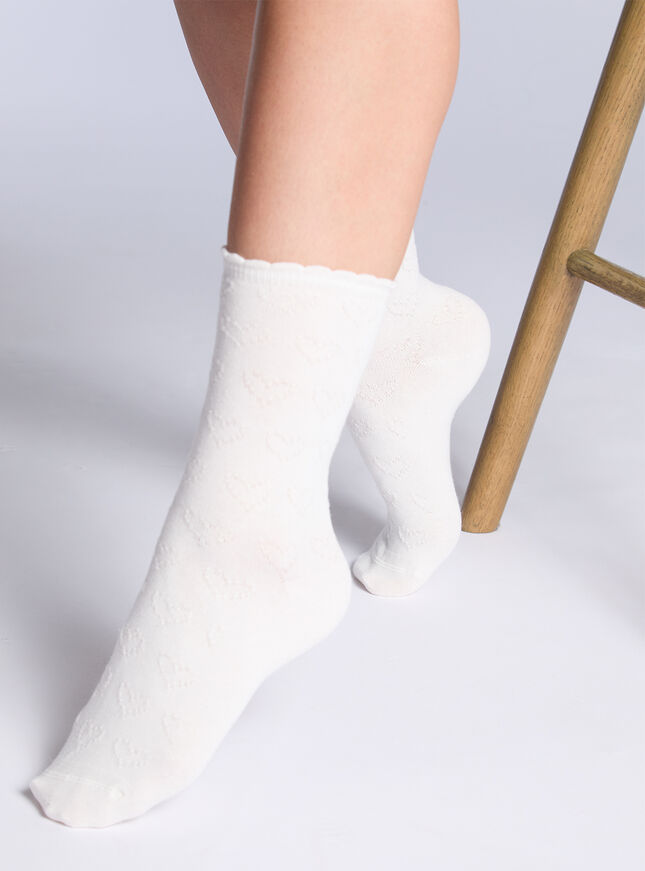2 pack heart cotton pointelle ankle socks