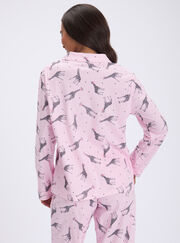 Bubblegum giraffe fleece pyjamas in a bag