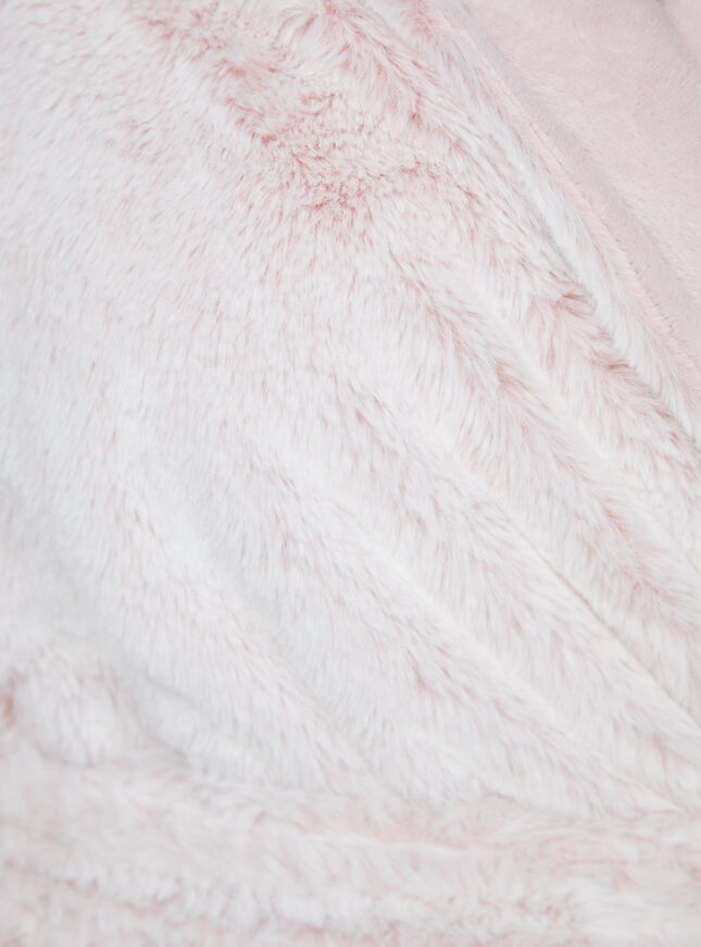 Fluffy tipped fur midi dressing gown