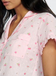 Ditsy rosebud cotton short pyjama set