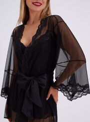 Mallory mesh kimono robe