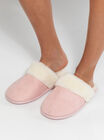 Pastel suedette mule slippers