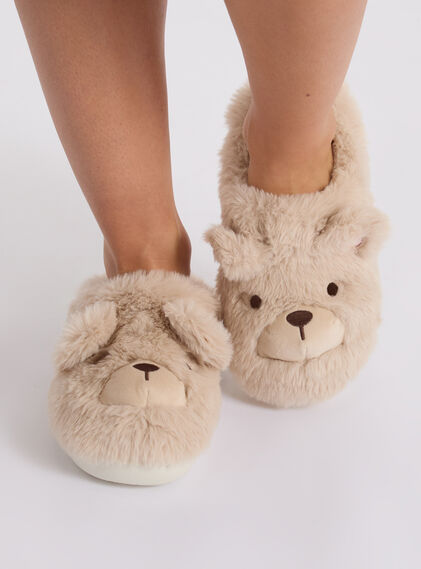 Teddy bear fluffy mule slippers