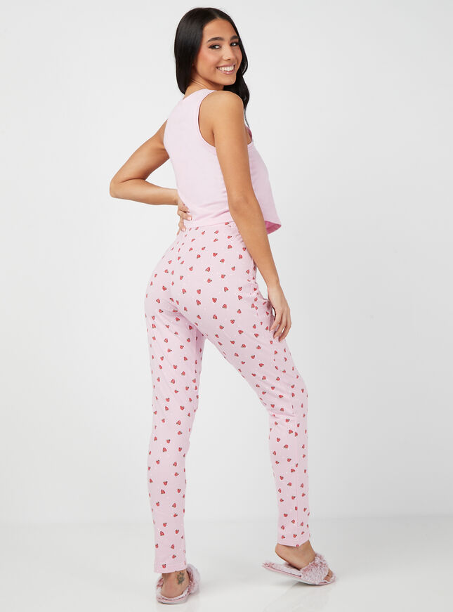 Strawberry cotton vest and leggings pyjama set