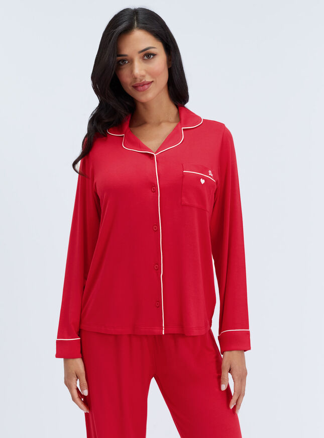Piping modal long pyjama set