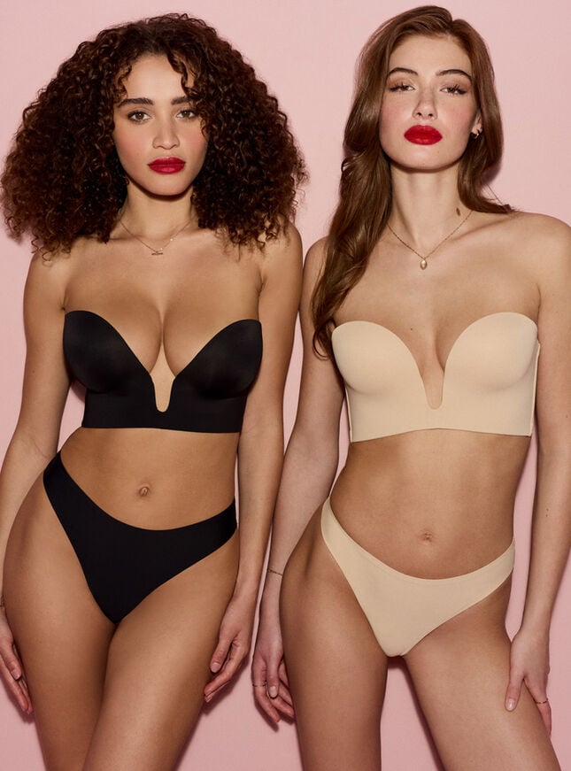 Strapless u-wire microfibre multiway bra