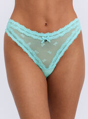 Lottie bow mesh thong
