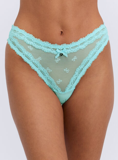 Lottie bow mesh thong