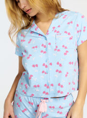Cherry cotton short pyjama set