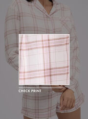 Checked woven short pyjama set