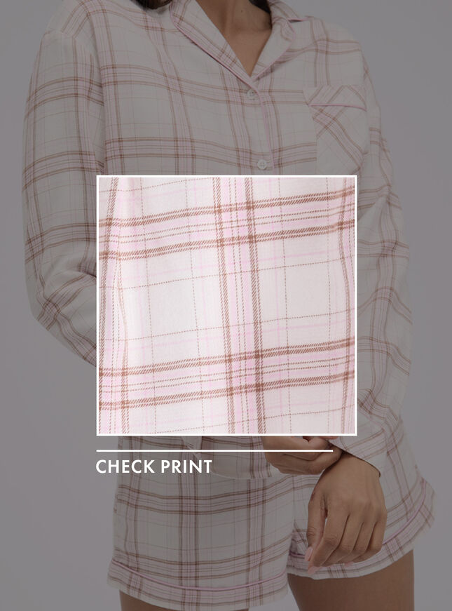Checked woven short pyjama set