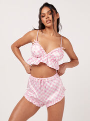 Evalina gingham cami and shorts set