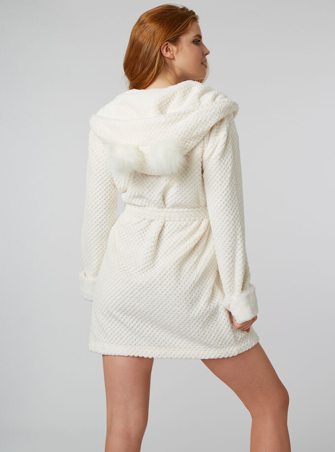 Winnie waffle dressing gown Cream Boux Avenue UK
