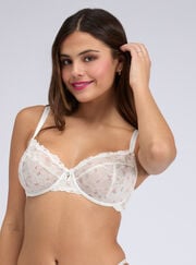 Delphine sheer lace balconette bra
