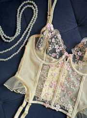 Estelle sheer embroidered balconette basque