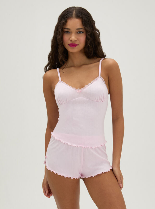 Rosebud pointelle short pyjama set