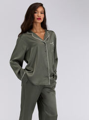 Oversized satin top and pant pyjama set