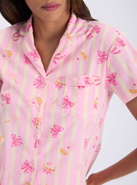 Popcorn club fleece pyjama shorties in a bag