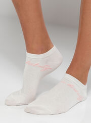 3 Pack pink heart trainer socks