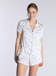 Luxe satin floral short pyjama set