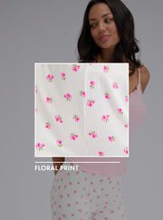 Floral ribbed cami and pant pyjama set