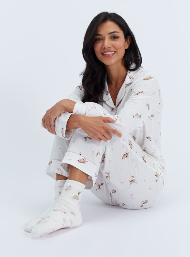 Deer modal long pyjama set
