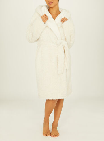 Fluffy sparkle midi dressing gown