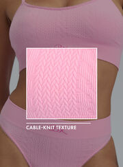Cable knit seamless thong
