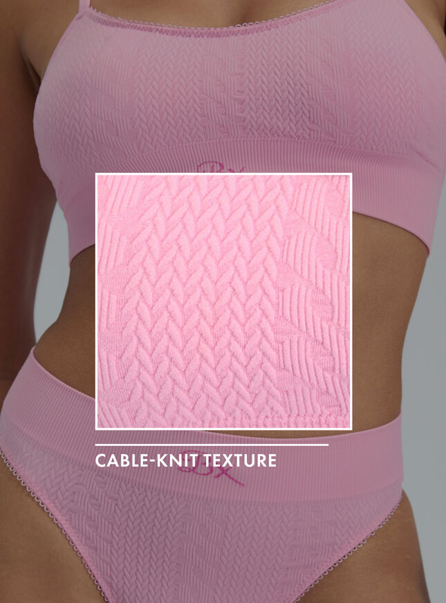Cable knit seamless thong