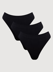 3 pack high leg seamfree thongs