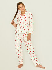 Kids fleece robin pyjamas in a bag