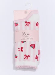2 pack strawberry ankle socks