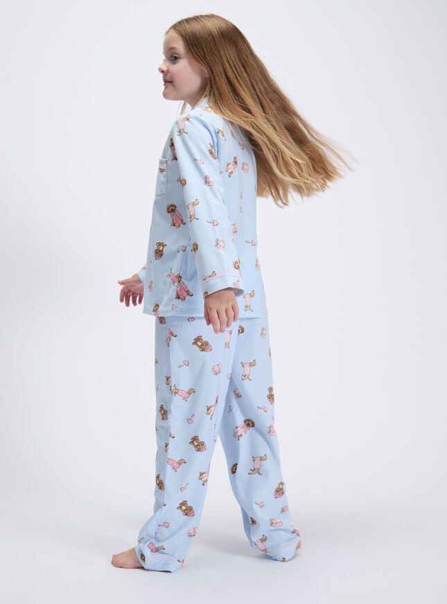 Kids' sausage dog & friends fleece pyjamas in a bag