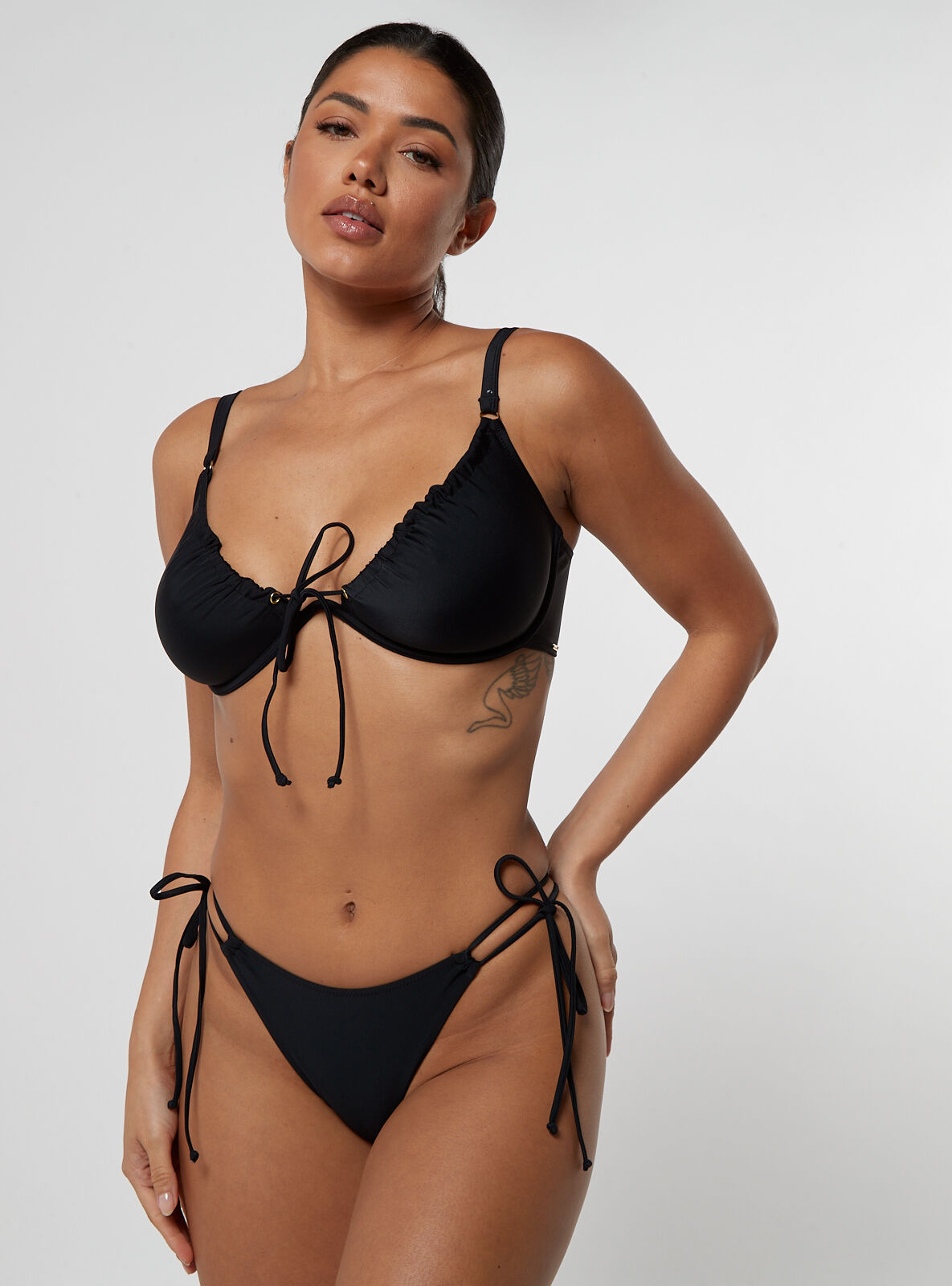 Boux Avenue Ibiza tie side bikini briefs - Black - 14