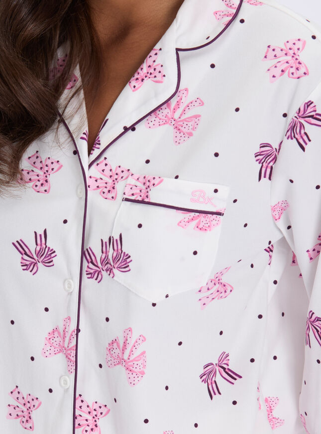Multi bows fleece pyjamas in a bag
