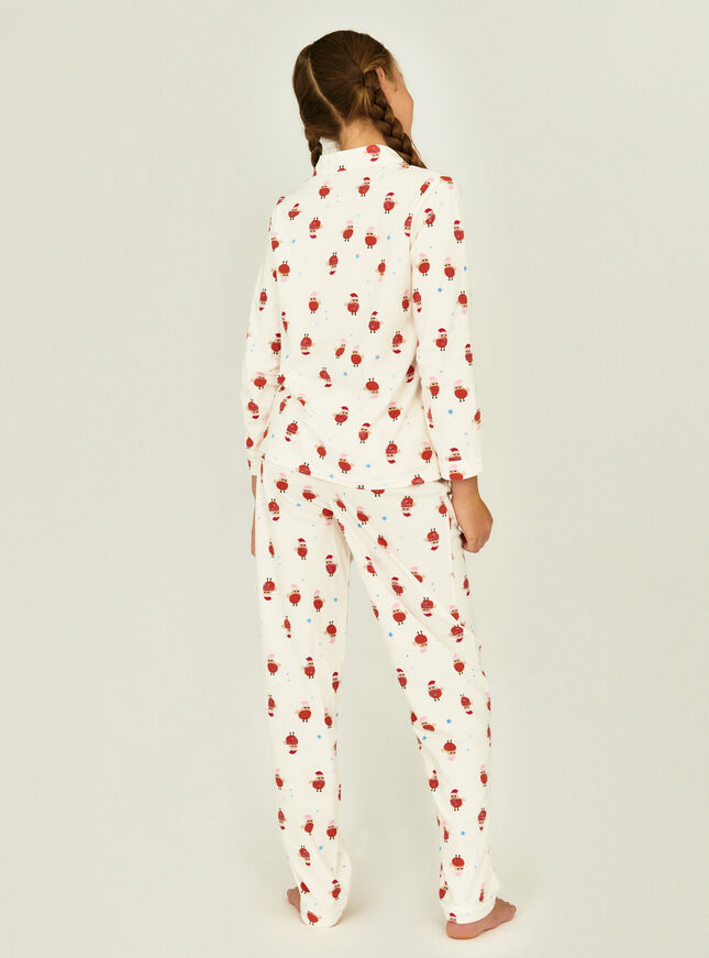 Kids fleece robin pyjamas in a bag