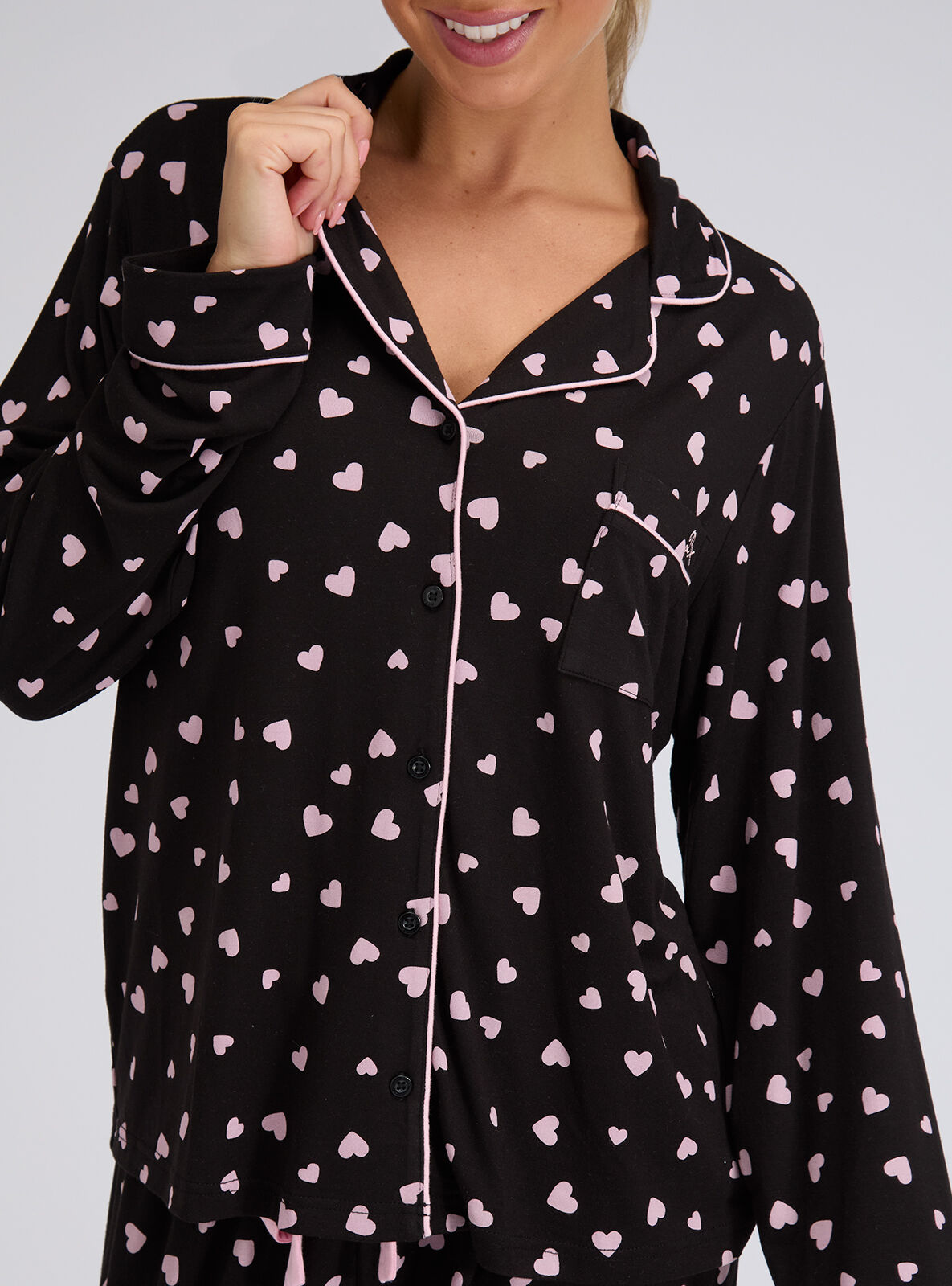 Boux Avenue Heart modal pyjama set - Black Mix - 06