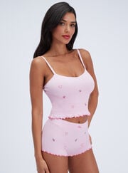 Candy cane embroidered seamless cami top