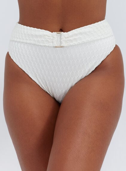 Riad textured high waisted bikini bottoms