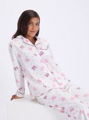 Multi bows fleece pyjamas in a bag