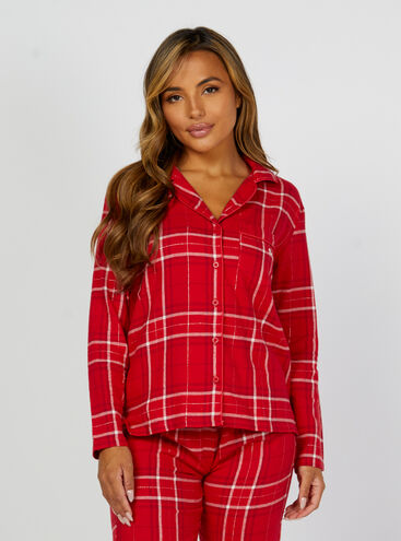 Red check cotton pyjamas in a bag