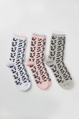 3 Pack leopard ankle socks