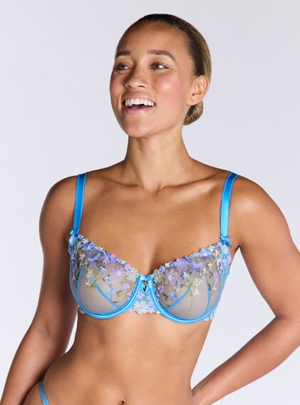 Fleur sheer embroidered balconette bra