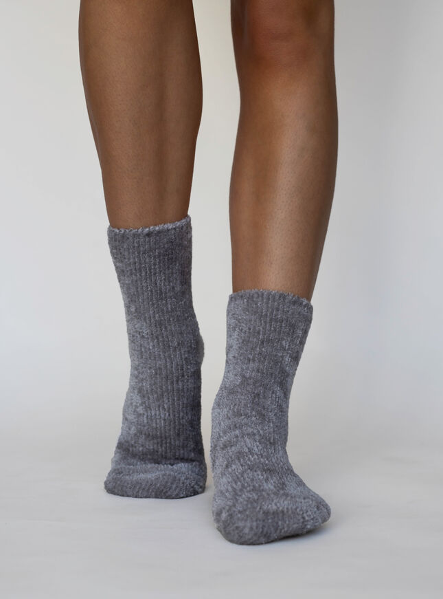 Velvet fleece sock | Grey Mix | Boux Avenue UK