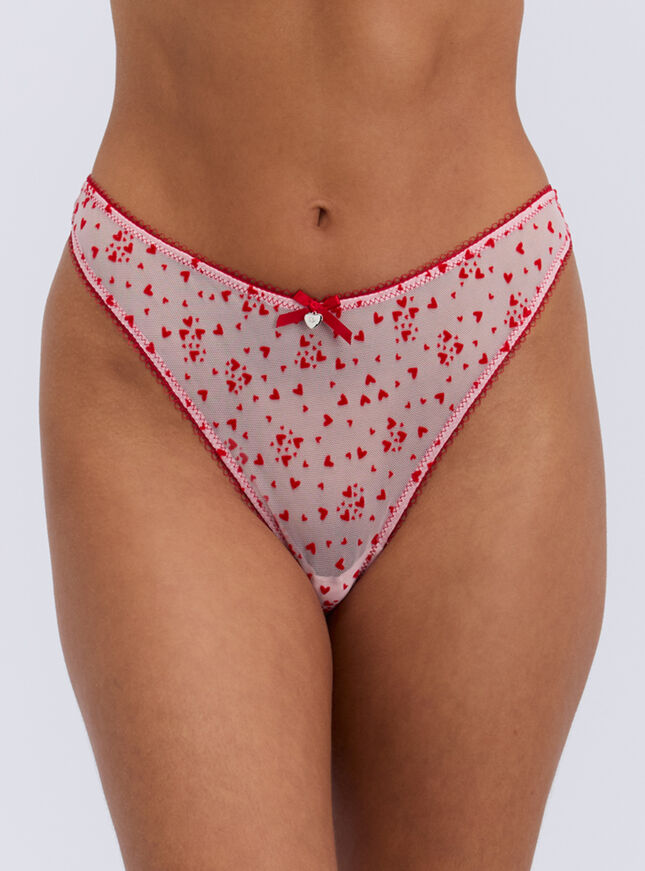 Elsa heart high leg thong