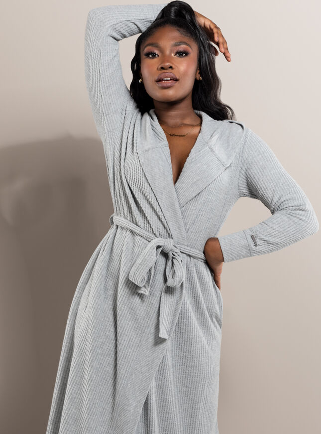 Lillie waffle long dressing gown