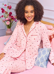 Ditsy heart fleece pyjamas in a bag